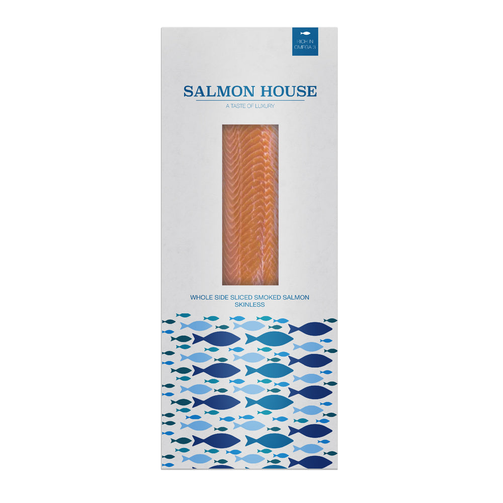 Whole Side Sliced Smoked Salmon (Skinless 1KG)